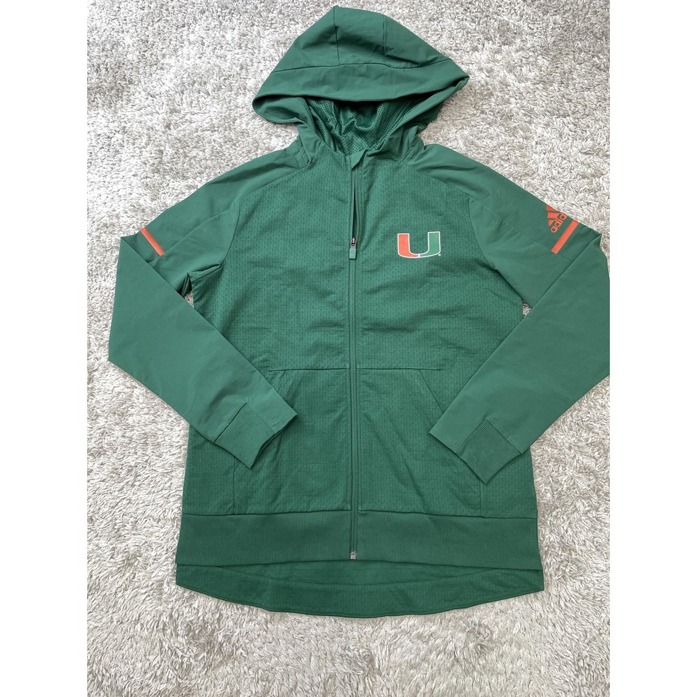 Miami Hurricanes Hoodie Mens Medium College Football Sample Climalite Adidas - Picture 2 of 10
